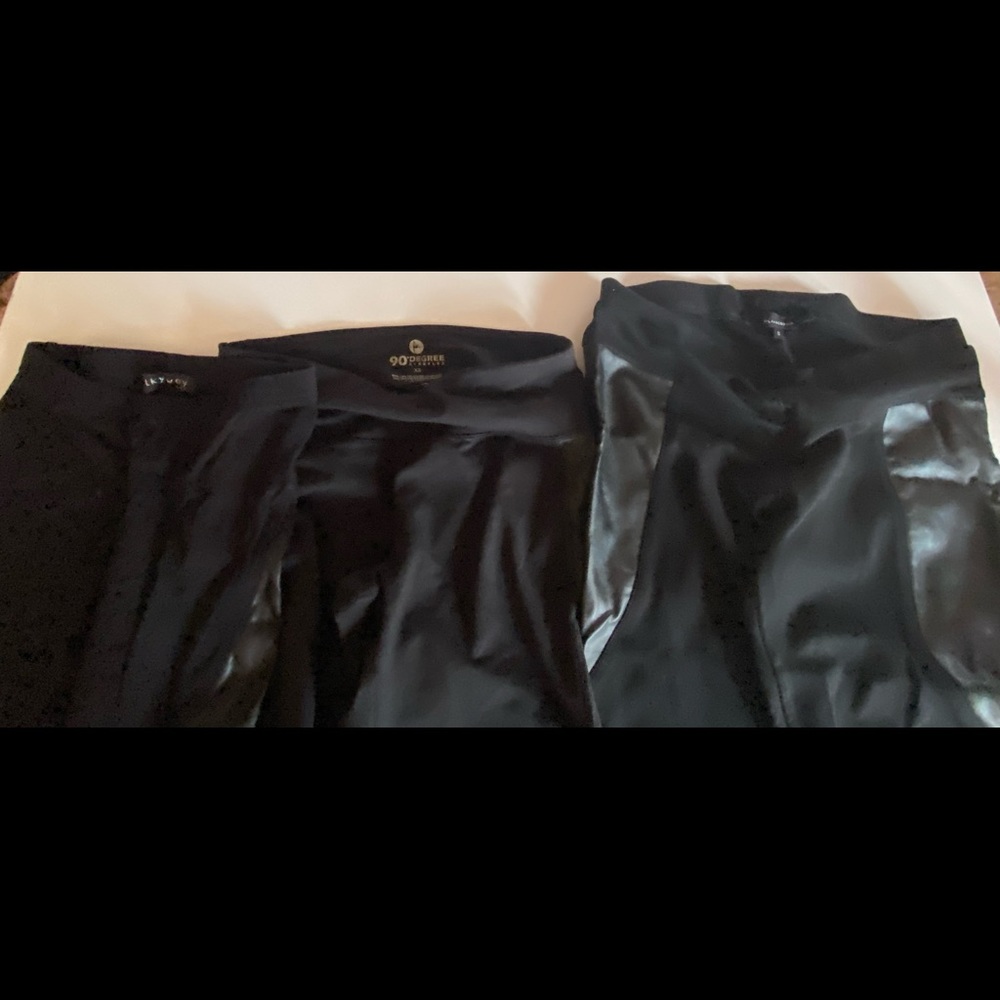 Leather Black Leggings Lot of 3 new size Xsm